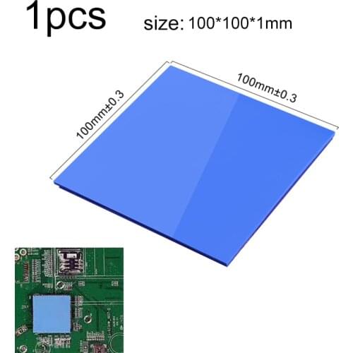 1pcs 100*100*1mm Cooling GPU CPU Motherboard cooling silica gel Thermal Silica Sticker Heatsink Pad Cooling Thermal Pads