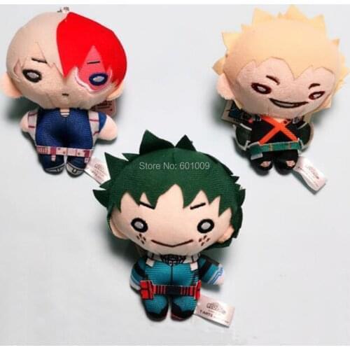 10/Lot 3 Styles My Hero Academia Bakugou Katsuki Todoroki Shoto Midoriya Izuku 10CM Plush Keychain Pendant Retail