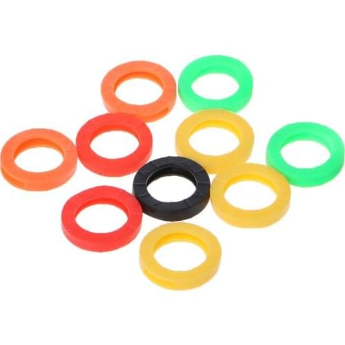 10Pcs Bright Colors Hollow Silicone Key Cap Covers Topper Keyring Key Rings Car House Key Case