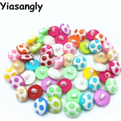 1000pcs Mixed Plastic Football Soccer Buttons Craft Sewing Shank Baby Cartoon Button 13mm Scrapbook Cardmaking