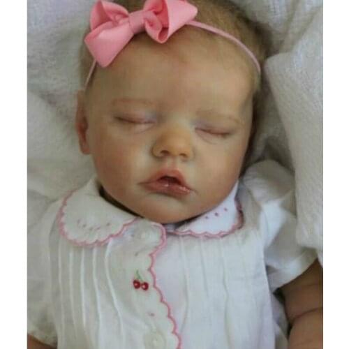 17inch Bebe reborn doll kit premie baby newborn doll mould lifelike real soft touch fresh color unfinished doll parts