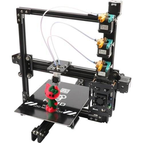 The Newest 3 in 1 out extruder EI3 triple large printing size 3D printer kit with 2rolls filament+SD card as gift