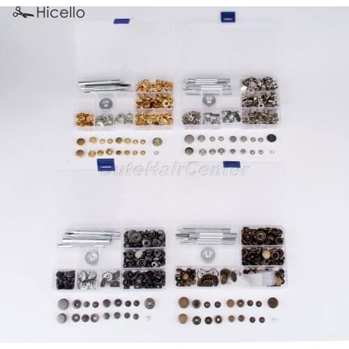50pcs Snap buttons + 9PCS Installation tools with box Leather Jacket Handbags copper button install Craft sets kit Hicello