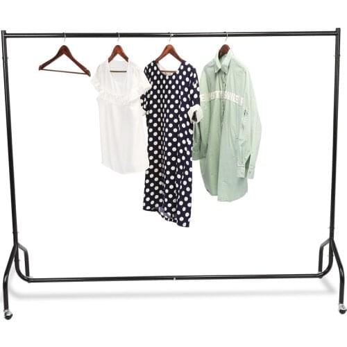 6FT Heavy duty Long Metal Garment Clothes Hanging Rail Home Shop Rolling Garment Display Stand Rack for Home Storage Rack