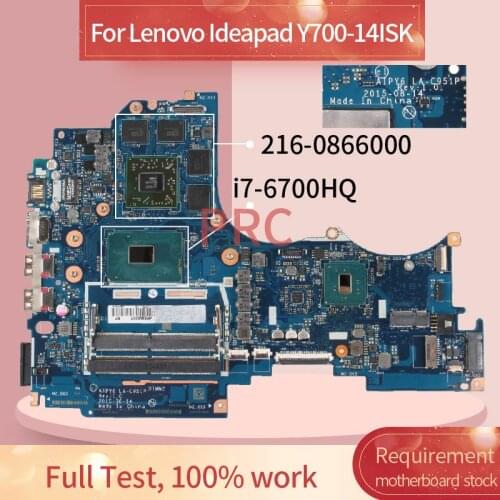 AIPY6 LA-C951P For Lenovo Ideapad Y700-14ISK I7-6700HQ R9 M375 Laptop motherboard SR2FQ 216-0866000 DDR4 Notebook Mainboard