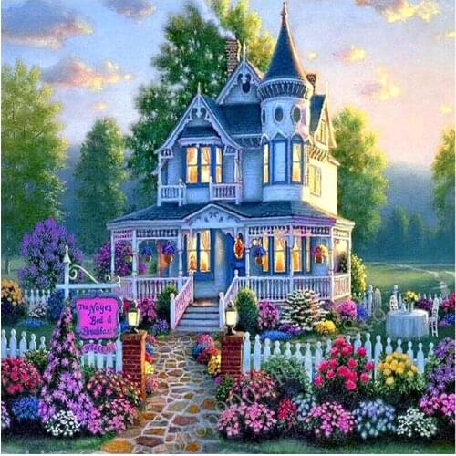 Full Square Round Drill 5D DIY Diamond Painting Garden Castle 3D Embroidery Cross Stitch 5D Home Decor FF2307