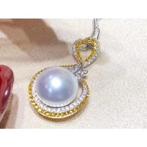 D407 Pearl Pendant Fine Jewelry Round 10-11mm Nature Fresh Water White Pearls Pendants Necklaces for Women Fine Presents