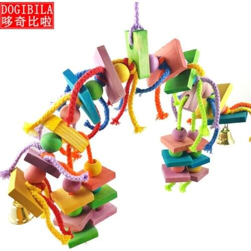 Parrot Toy Bird Toy Parrot Colored Wood Block Bite Toy 167g accesirios para aves pigeon toy jacobs ladder budgie