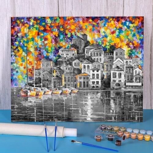 Dream Harbor Painting By Numbers Set Oil Paints 50*70 Painting On Canvas Home Decoration For Kids Art
