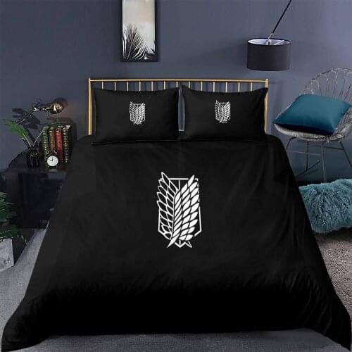 Attack On Titan 3D Bedding Set 2/3 Pieces Japan Anime Duvet Cover Home Cartoon Bed Cover Set Single Twin King Bed Quilt Cover