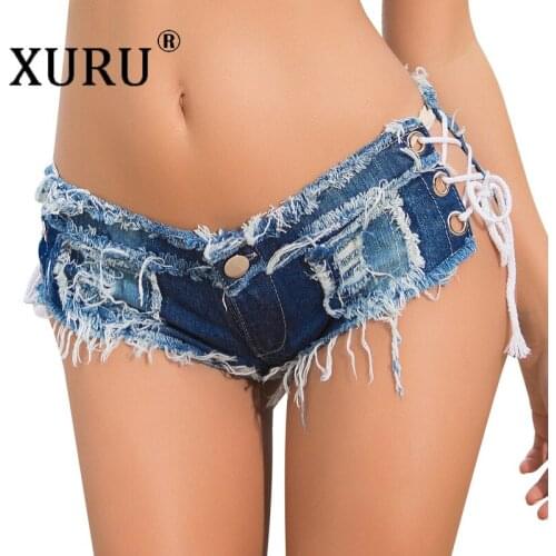 XURU Summer New Womens Jeans Hot Pants Sexy Nightclub Low Waist Denim Shorts