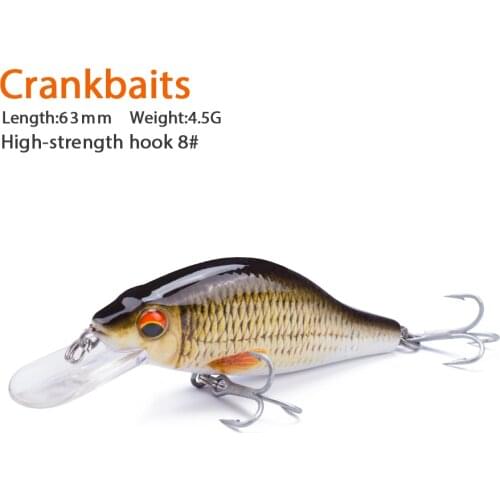 Hanlin Mini Minnow 63mm/4.5g Fishing Lure Lifelike Artificial Crankbait Hard Fish Bait Floating Hard Bait Wobbler Bass Tackle