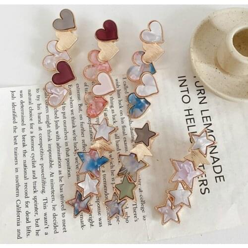 Fashion Heart Hair Clip for Women Oil Painting Head Barrettes Girl Korea Hair Accessories