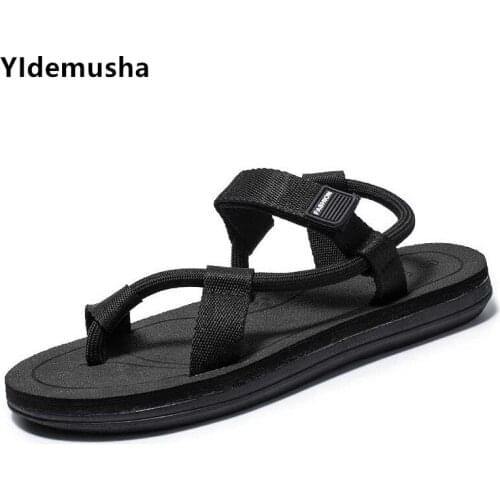 Sandals Men Non-slip shoes 2018 Gladiator Mens Sandals Roman Men Shoes New Summer Flip Flops Gray Black Flat Students Sandals