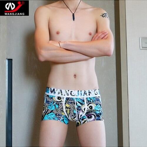 Mens Boxer Shorts Underwear Sexy Men Personalized printing Underpants Mens Boxers Cotton Boxer Cuecas 2Pcs\lot
