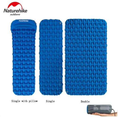 Naturehike Single/Double Air Mat Camping Tent Sleeping Pad Ultra-light Inflatable Mat Hiking Moisture-proof Cushion with Air Bag