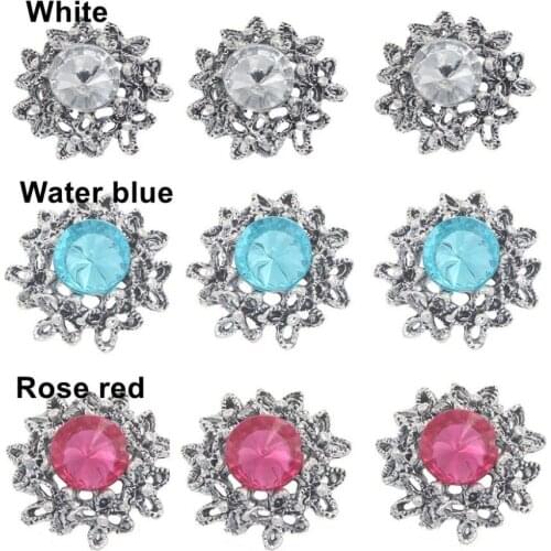 New 10Pcs round rhinestone buttons, big diamond, pearl, ribbon, hair accessories, invitation card, wedding decoration, DIY craf