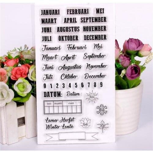 New Dutch alphanumeric Stamp Scrapbooking New Alphabet Stamp Embossing Craft Silicone Transparent Stampstampons
