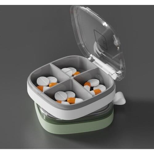 4/6grids Pill Box Storage Case Large Capacity Carry-On Travel Pill Organizer Compartment Sealed Moisture-Proof Medicine Box