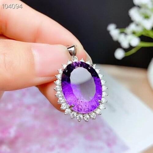 100% Natural And Real Amethys Necklace 925 Sterling Silver Amethys Pendant Anniversary Jewelry Wholesale