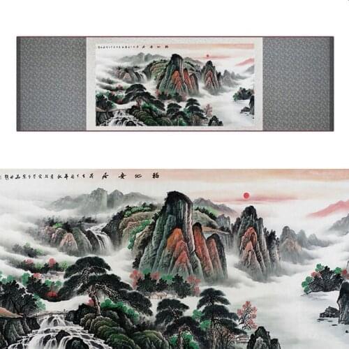 Landscape art painting Mountain and River art painting Sunburst painting Chinese landscape painting19062914