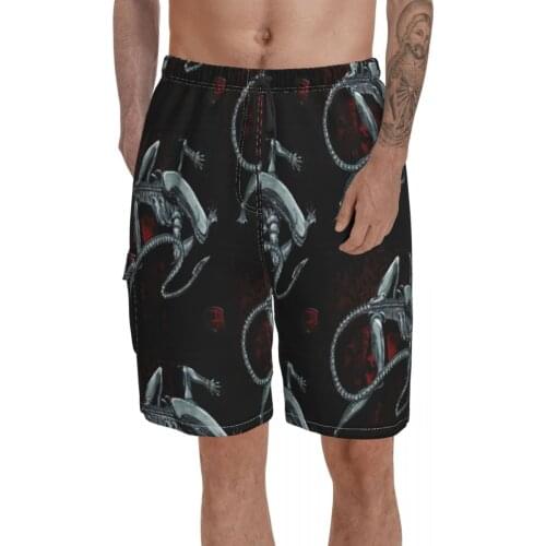 Xenomorph Board Shorts Polyester Swimming Trunks Beach Funny Men Swim Trunks