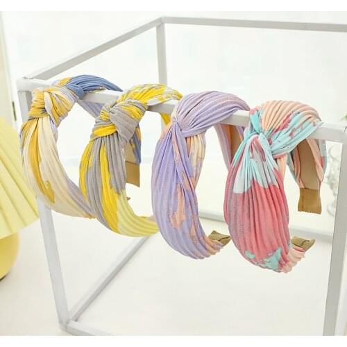 Colorful Print Knot Headbands For Women Hair Accessories Korea Headband for Girls Hairbands Geometry Head Wrap