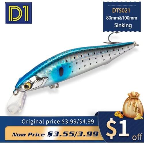 D1 Tuna lure pike fly fishing lure 80mm 10g 100mm 14g sinking carp bait fishing spinner sea bass wobbler trolling hard baits
