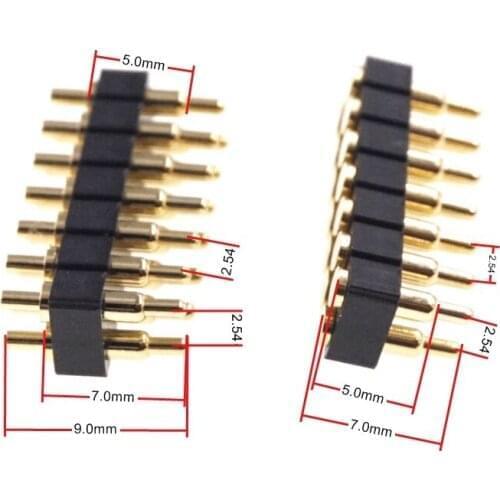 20 pcs Spring Loaded Pogo Pin Conector Dual Row 14 Pin 2x7 Position 2.54 mm Grid Height 7.0mm PCB Header DIP SMD Choose to order