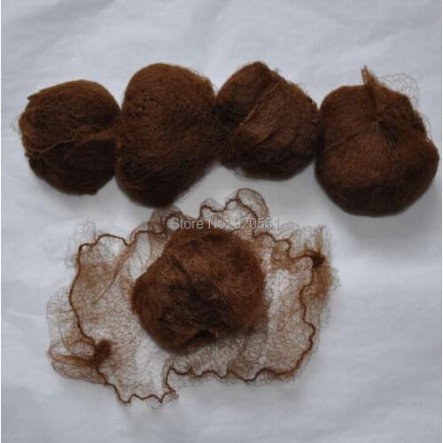 100 Pieces Soft High Quality Brown Color Hairnets Invisible Elastic Nylon Wig Wearing Hair Nets 5mm Mesh