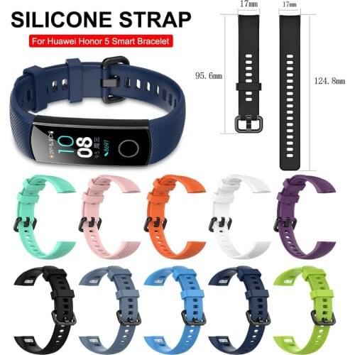 Sport Silicone Watch Strap For Honor Band 5 Wristbands Accessories Replacement Strap For Huawei Honor Band 5 Smart Bracelet