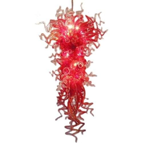 American Style Chandelier LED Home Goods 100% Mouth Blown Borosilicate Glass Pendant Lamps Orange Duplex Living Room Light