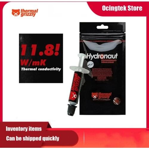 Thermal Grizzly Hydronaut 11.8W/MK 1g/3.9g/7.8g CPU/GPU Computer Radiator AMD Intel Processor Silicone Grease Thermal Paste