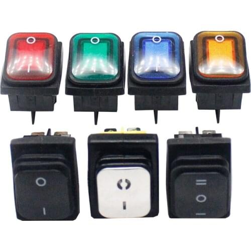 30A 6 Pin DPST IP67 t85 Sealed Waterproof Auto Boat Marine Rocker Switch with LED 6V 12V 24V 110V 220V 30x22 Heavy Duty