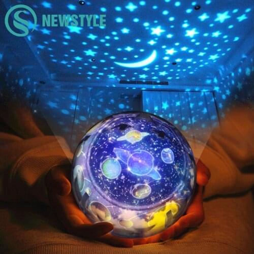 Planet Magic Projector Night Light Earth Universe LED Lamp Colorful Rotary Flashing Starry Sky Projector Kid Baby Christmas Gift