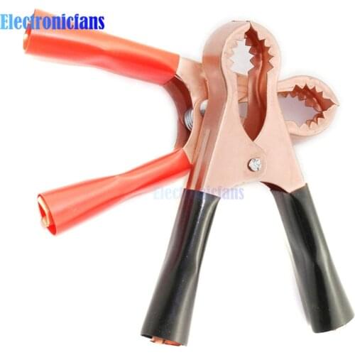 1 Pair 50A Red + Black 80mm Crocodile Car Caravan Van Battery Test Lead Clips Alligator Clips Copper-plated Connector Plug Power