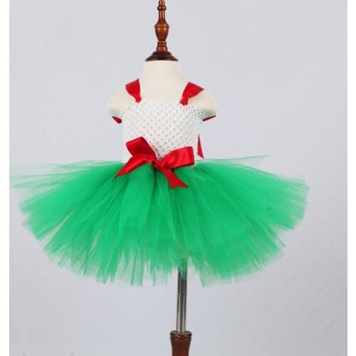 Girl Green Fluffy Tutu Dress Baby Birthday Party Tulle Dress Kid Christmas Solid Color Costume Photo Props Student Toddler Tutus