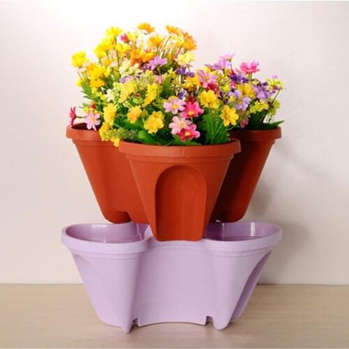 Vertical Flower Plant Pot Plastic Stackable Seedling Holder Garden Planter Decor Suitable For Growing Strawberry Herbs Flowers
