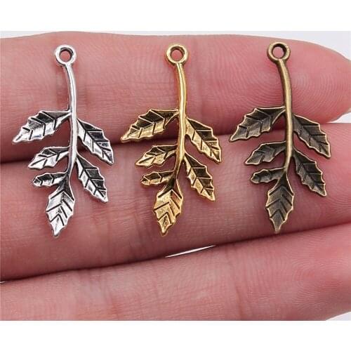 10pcs 30x16mm Branch Leaf Pendant Branch Charm Branch Pendant Vintage DIY Accessories For Jewelry Making