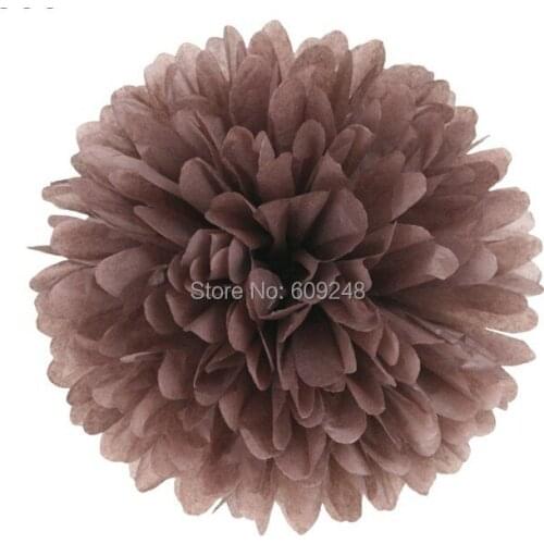 10pcs 8"(20cm) Thanksgiving Birthday Holiday Party Brown Tissue Paper Pom Poms Hanging Craft Flower Ball