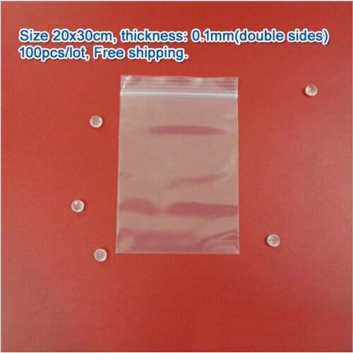 100pcs double sizes thickness 0.1mm Transparent PE Zip Lock jewelry Packaging bags, 20*30cm clear plastic bags for gift storage