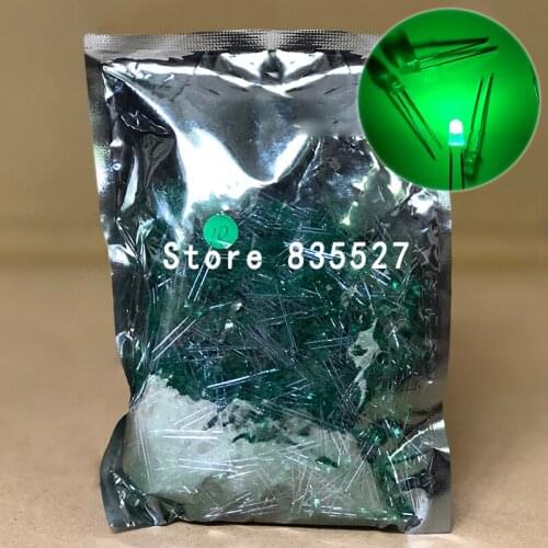 1000pcs/lot 3mm emerald green in color DIP Round LED light emitting diode short legs DIY lights LEDS Light Beads New original