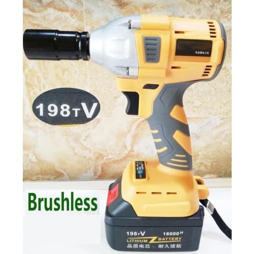 198V Rechargeable Lithium Battery 18000mAh Brushless Cordless Electric Wrench Impact Driver Power Tool Household DIY Drill