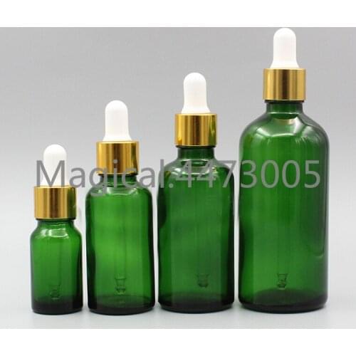 2/10pcs 5ml 10ml 15ml 20ml 30ml 50ml 100ml Empty DIY Sub Bottling Light Gold Dropping Cover Essential Oil Bottle White Glue Head
