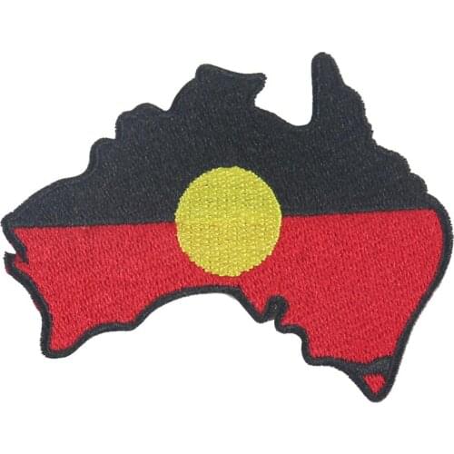 2/5pcs Australian Map Aboriginal Flag Patch Embroidered Cultures Land Island Iron Applique For Clothing T-Shirt Diy Crafts Decor