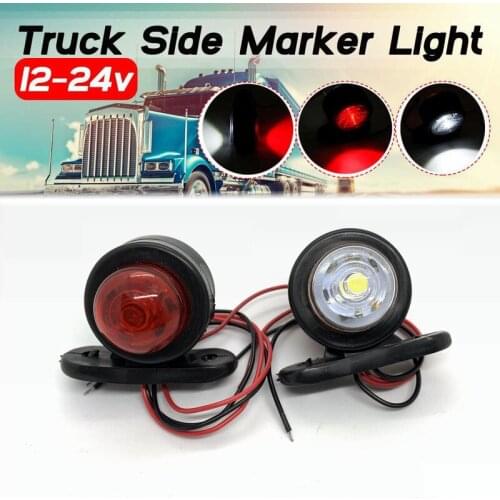 2Pcs Car Truck Trailer LED Side Marker Light White Red Turn Signal Clearance Light Indicator Lamp For Lorry Van Caravans 10-30V