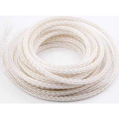 1M Audio HIFI cable 8AG High Purity Silver Plated OCC 16 Strands Speaker Cable Wire