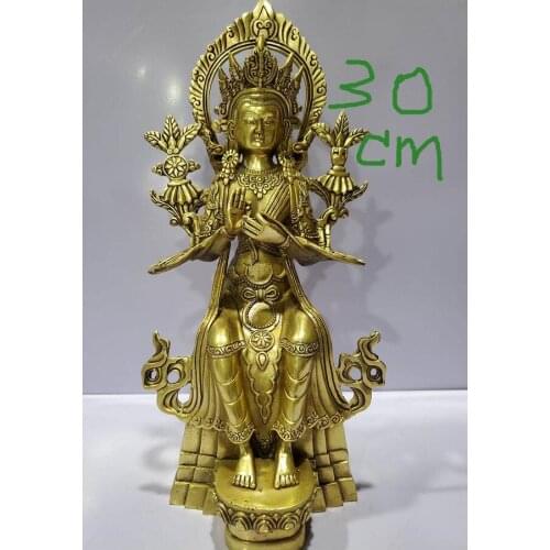 Free Shipping Tibet Buddhist Fane Brass Copper Maitreya Kwan-Yin Bodhisattva Buddha Statue a 0518