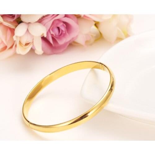 6pcs Newest Dubai 6MM wid Gold Bangles Women Men india arab girls Bracelets African European Ethiopia men Jewelry Bangles gift