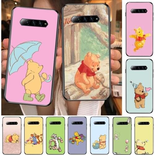 Disney Bear Winnie Anime Phone Case For xiaomi redmi Black Shark 4 Pro 2 3 3s Cases Helo Black Cover Silicone Back Prett